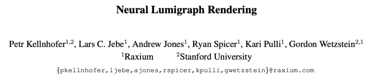Neural Lumigraph Rendering