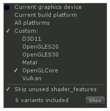 Unity 2018.2新功能:可编程着色器变体移除