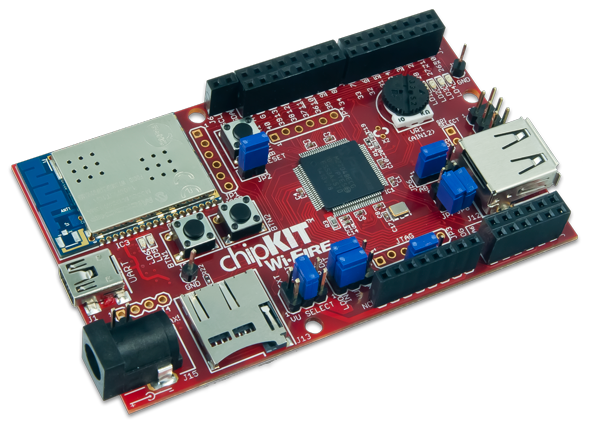 chipKIT Wi-FIRE是一个基于MIPS可以连接互联网的开发板