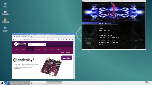Chrome B.S.U.和Iceweasel 网页浏览器在豆瓣8系统中同时运行